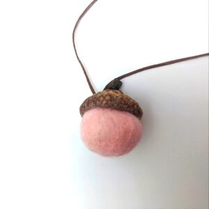 Handmade Pink Acorn Bag Charm